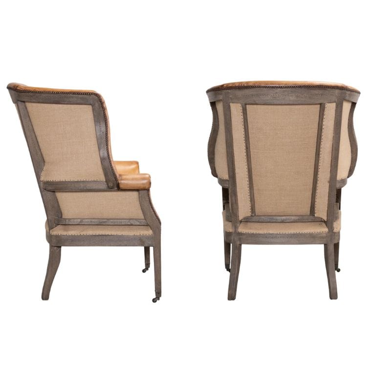 Chair Plaza Leather Wingback Chair - Tan