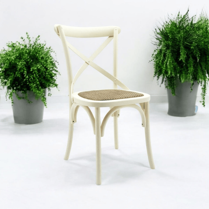 Chair White French Cross Back Chair