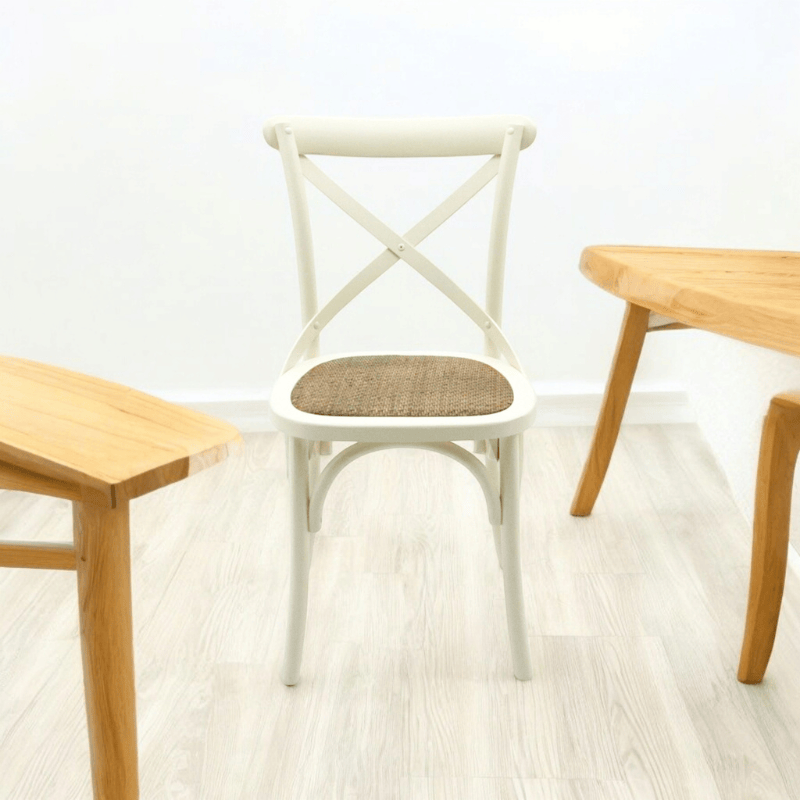 Chair White French Cross Back Chair