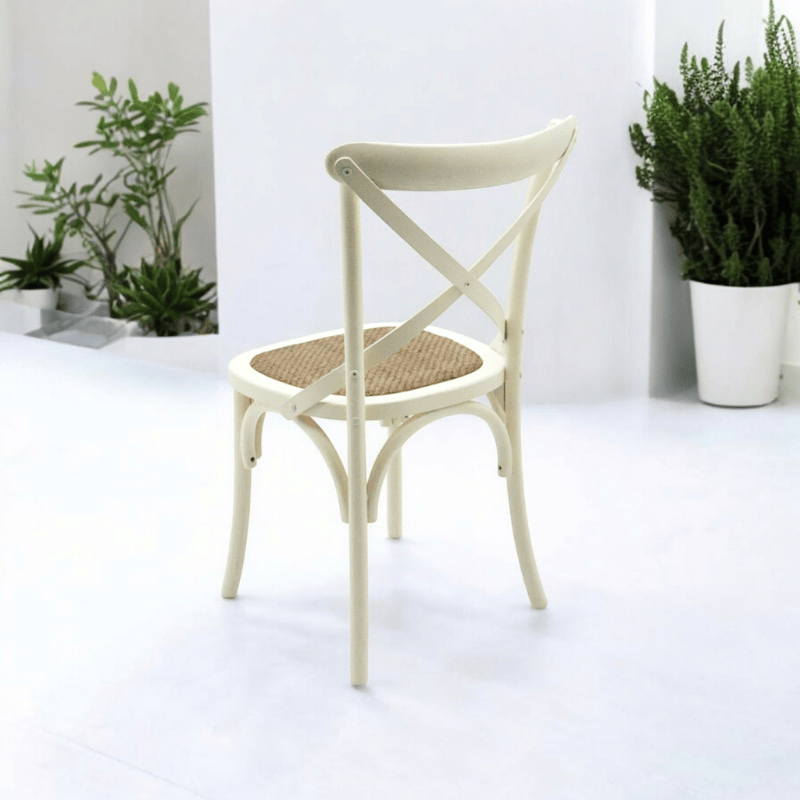Chair White French Cross Back Chair