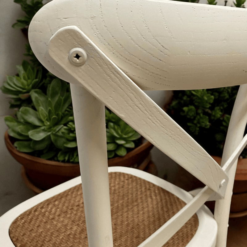 Chair White French Cross Back Chair
