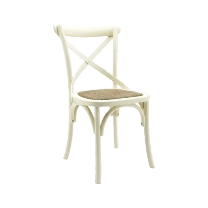 Chair White French Cross Back Chair