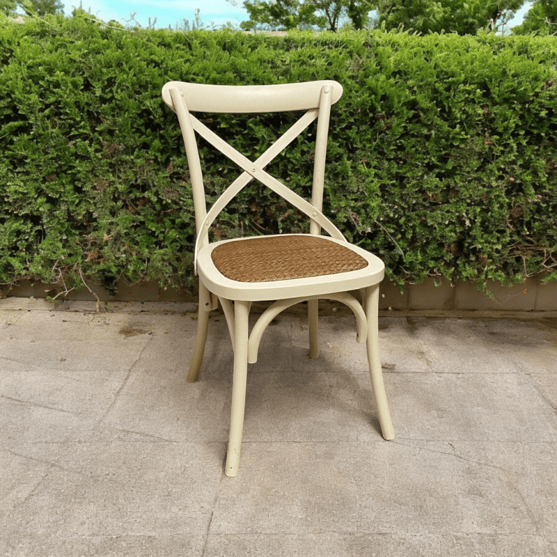 Chair White French Cross Back Chair