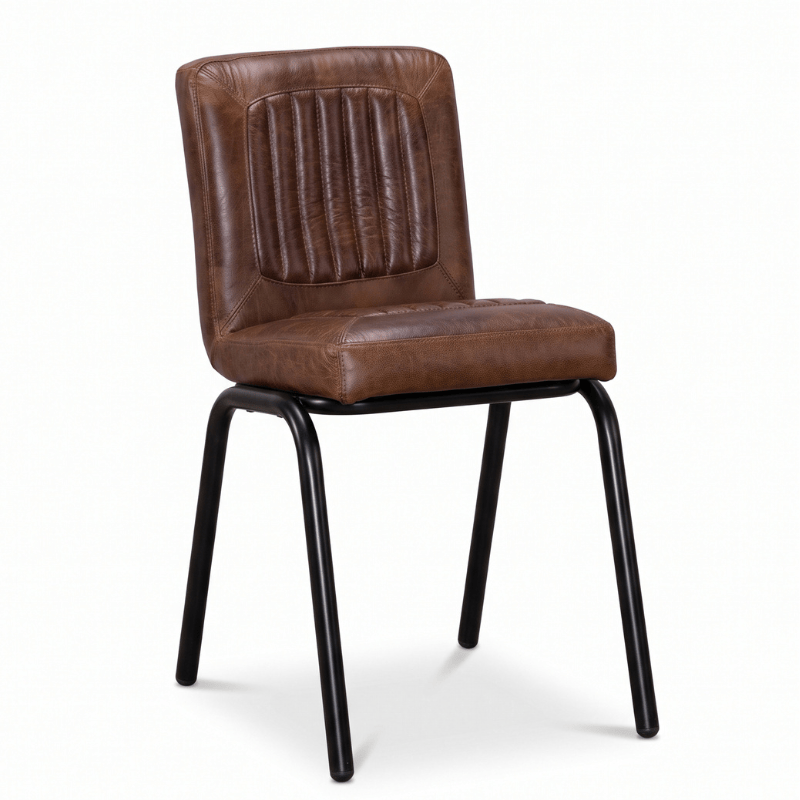 Chairs Black / Chestnut Hamilton Distressed Leather Dining Chair
