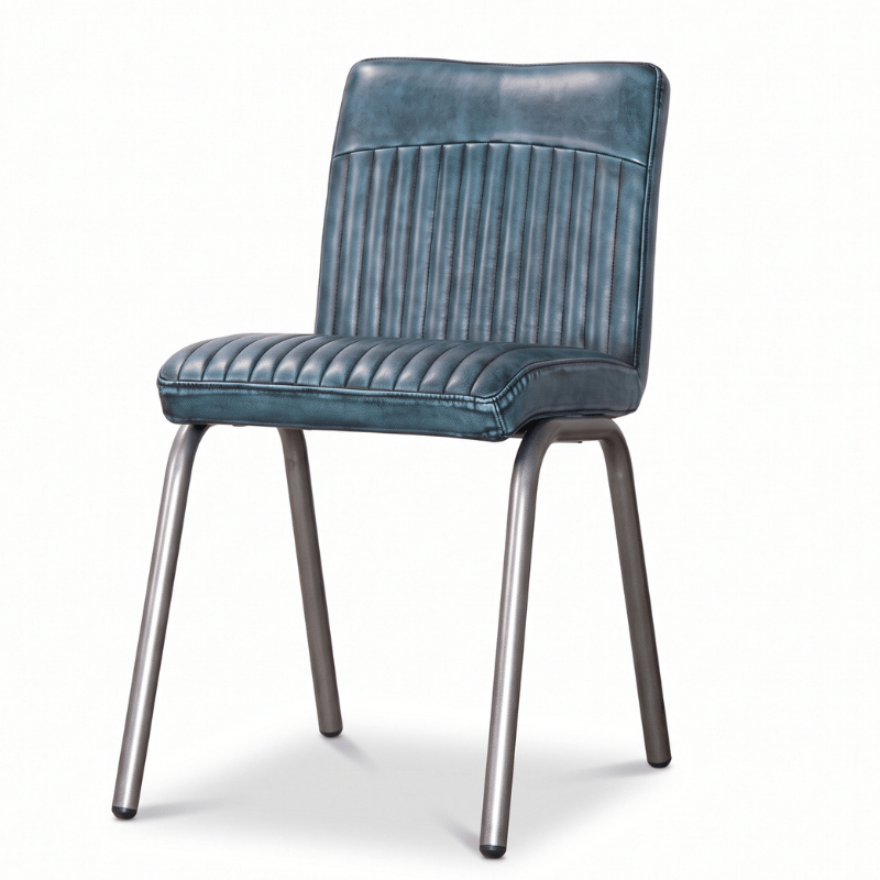 Chairs Blue / Gunmetal Fitzrovia Retro Style Dining Chair