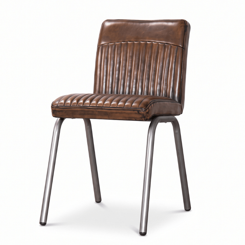 Chairs Brown / Gunmetal Fitzrovia Retro Style Dining Chair