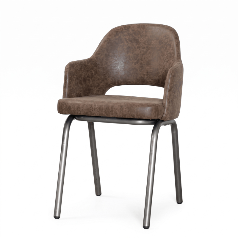 Chairs Brown / Gunmetal Ulysses Faux Leather Armchair Range