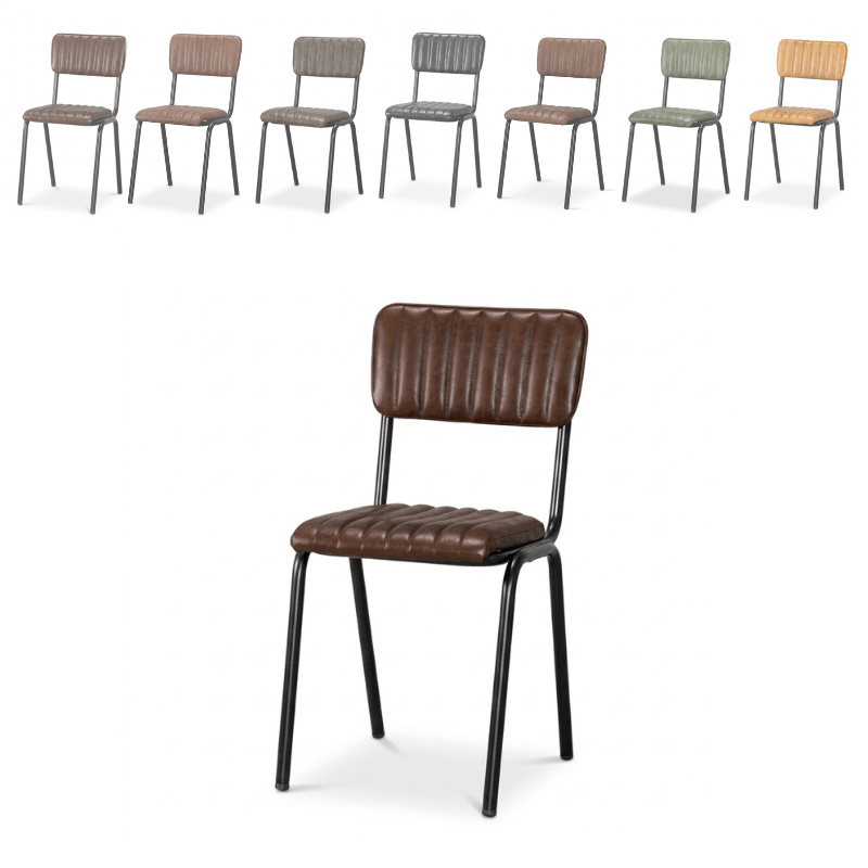 Chairs Chestnut / Black Baltimore Leather Dining Chair