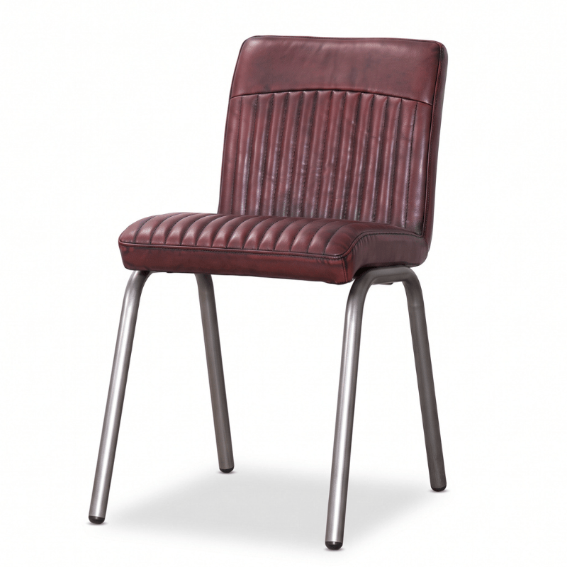 Chairs Red / Gunmetal Fitzrovia Retro Style Dining Chair