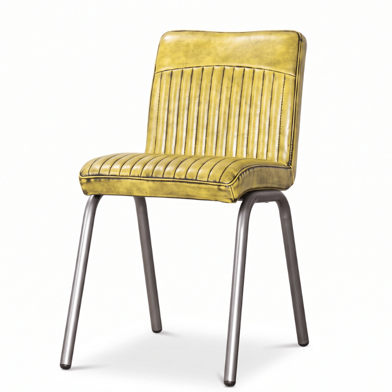 Chairs Yellow / Gunmetal Fitzrovia Retro Style Dining Chair