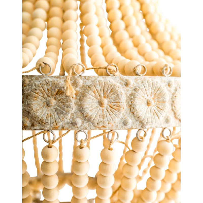 Chandelier Large Bohemian Wooden-Beaded Chandelier