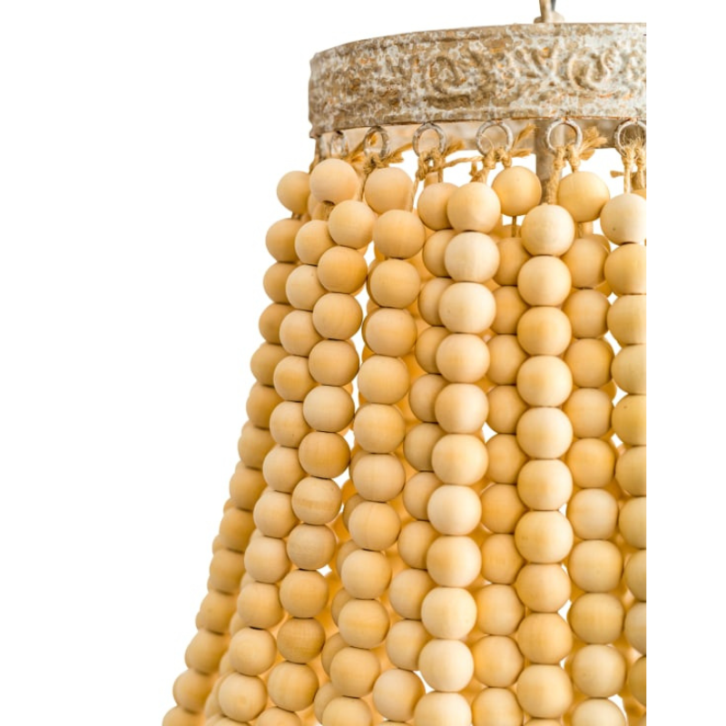 Chandelier Large Bohemian Wooden-Beaded Chandelier