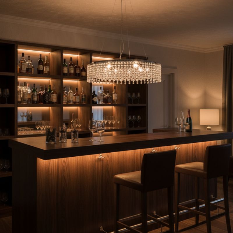 Chandelier Large Round Crystal Waterfall Chandelier