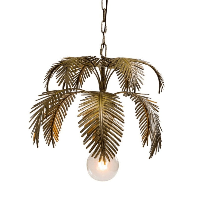 Chandelier Pendant Antiqued Gold Fern Leaf Chandelier Pendant