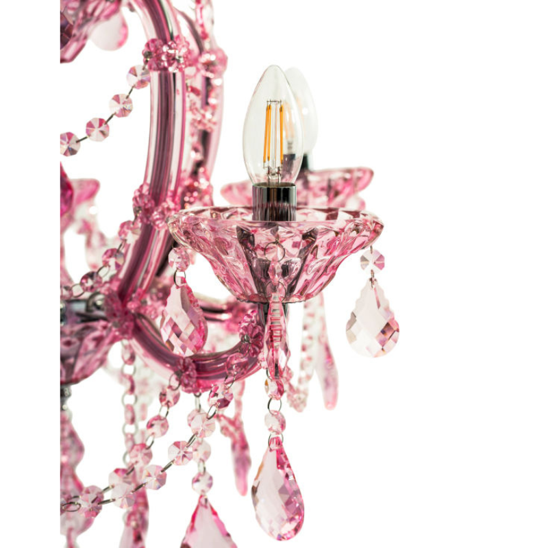 Chandelier Rose Pink 5 Branch Murano Chandelier