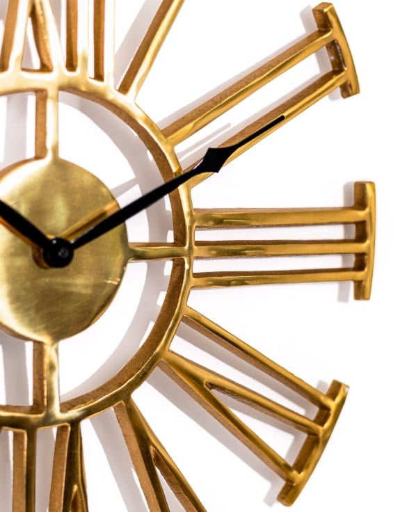 Clock Antique Brass Numerals Clock