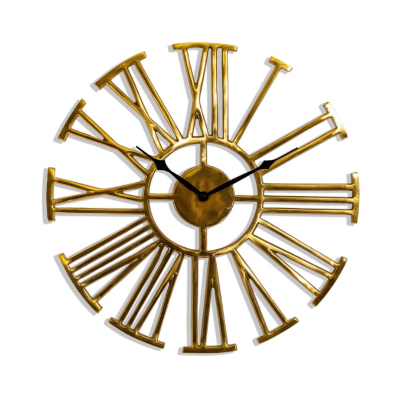 Clock Antique Brass Numerals Clock