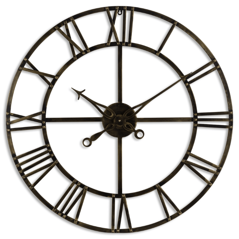 Clock Antique Brass Skeleton Clock