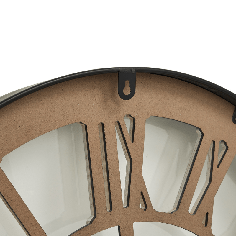 Clock Black Framed Skeleton Clock With White Roman Numerals