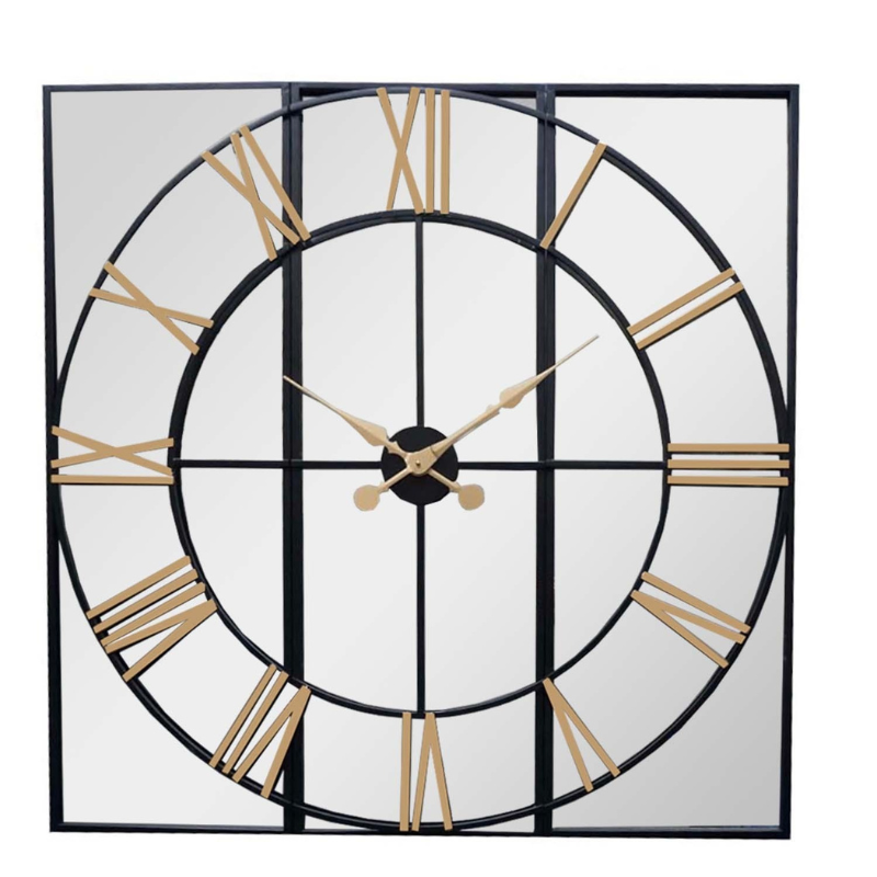 Clock Brooklyn Black And Gold Wall Clock
