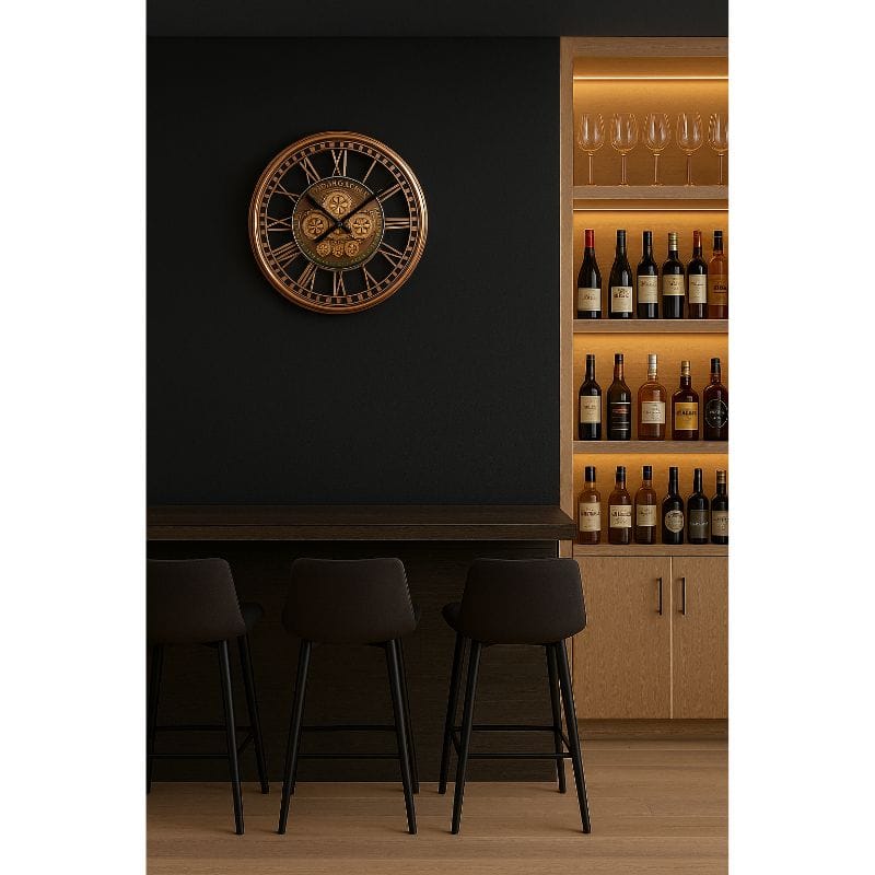 Clock Brushed Copper Kensington Wall Clock