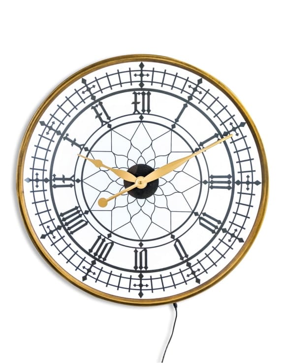 Clock Gold Framed Backlit Wall Clock