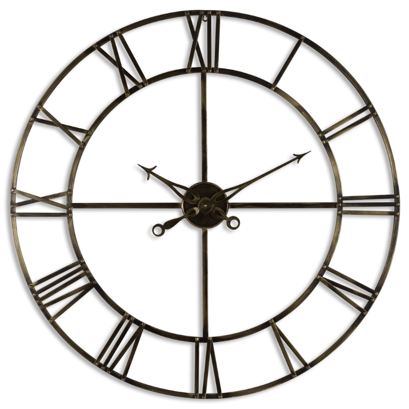 Clock Large Antique Brass Large Skeleton Clock