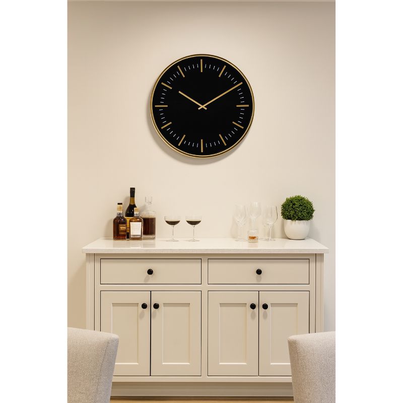 Clock Large Black & Gold Classic Wall Clock
