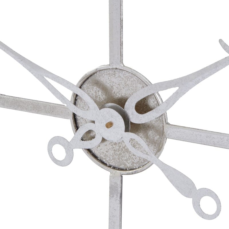 Clock Large Silver Foil Skeleton Wall Clock