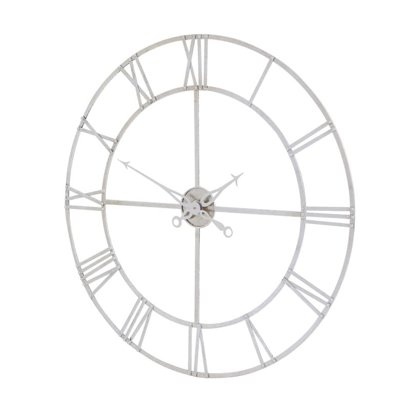 Clock Large Silver Foil Skeleton Wall Clock