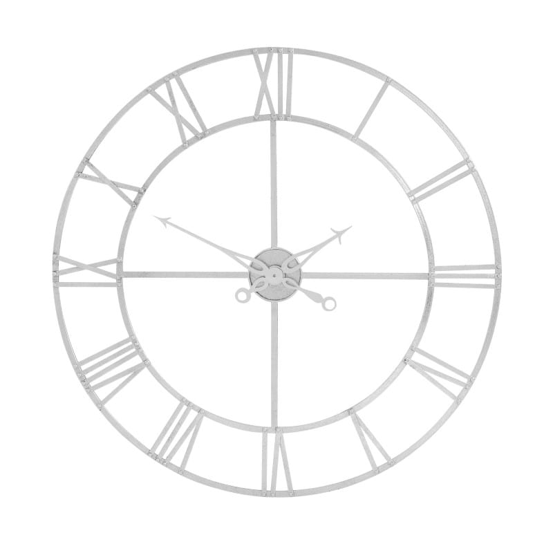 Clock Large Silver Foil Skeleton Wall Clock