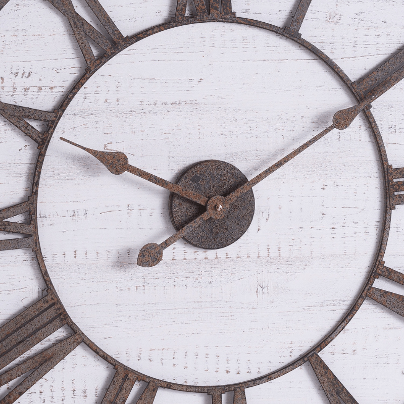 Clock Rustic Wooden Clock With Aged Numerals And Hands