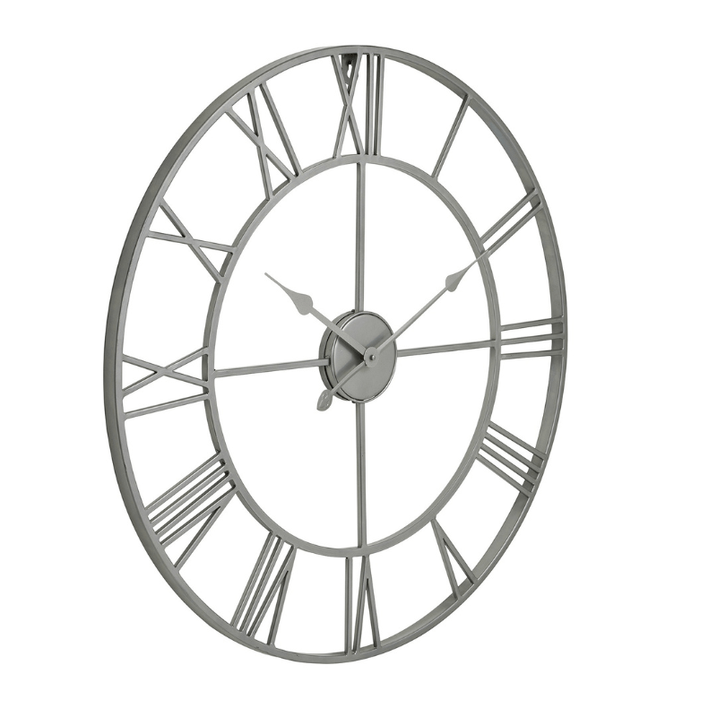 Clock Silver Skeleton Wall Clock