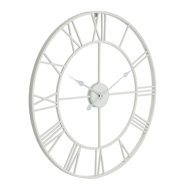 Clock White Skeleton Wall Clock