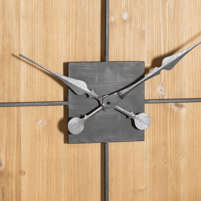 Clock Williston Square Large Wooden Wall Clock