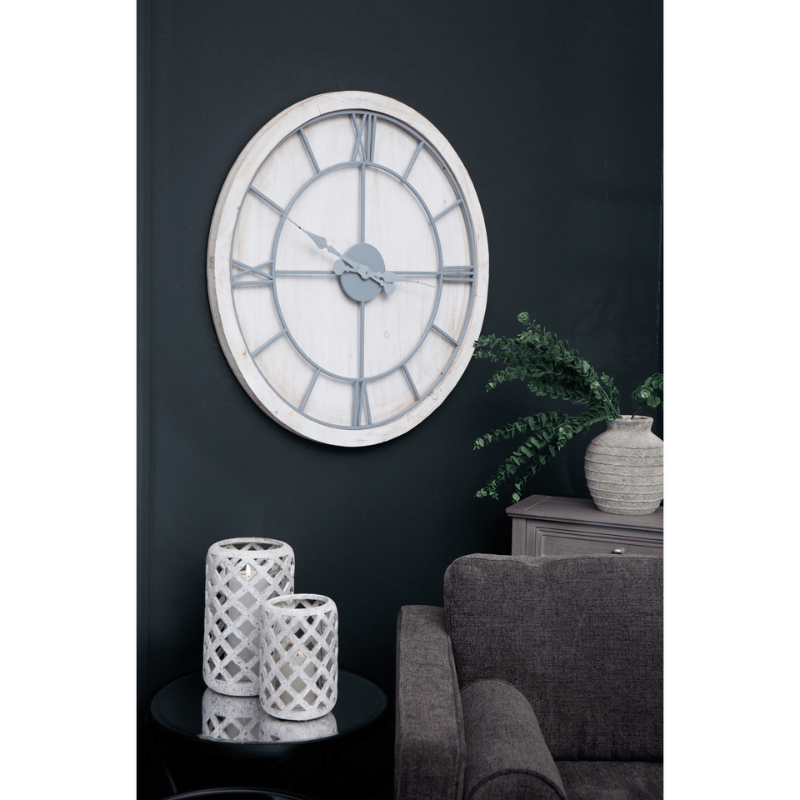 Clock Williston White Large Wall Clock