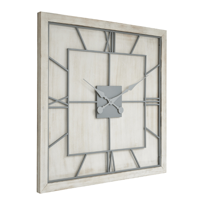 Clock Williston White Square Large Wall Clock