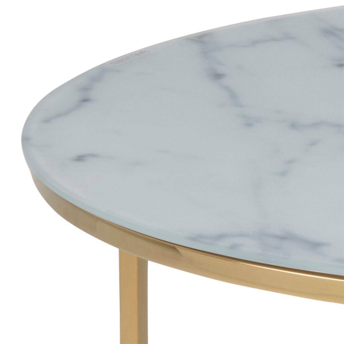 Coffee Table Alisma Round Coffee Table with White Marble Top & Gold Legs