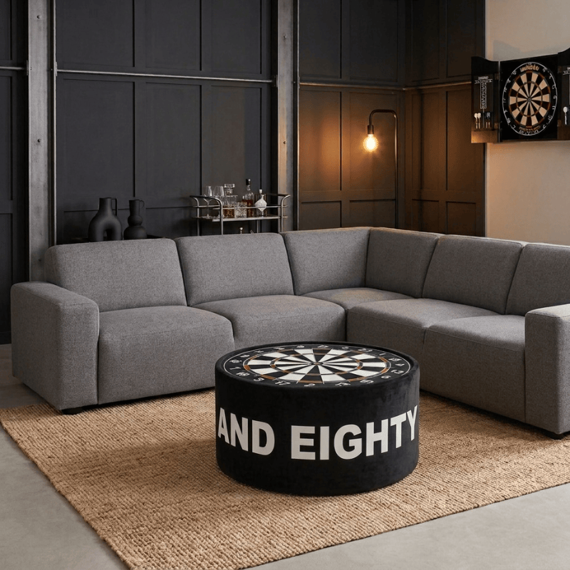 Coffee Table Dartboard Icon Upholstered Round Coffee Table