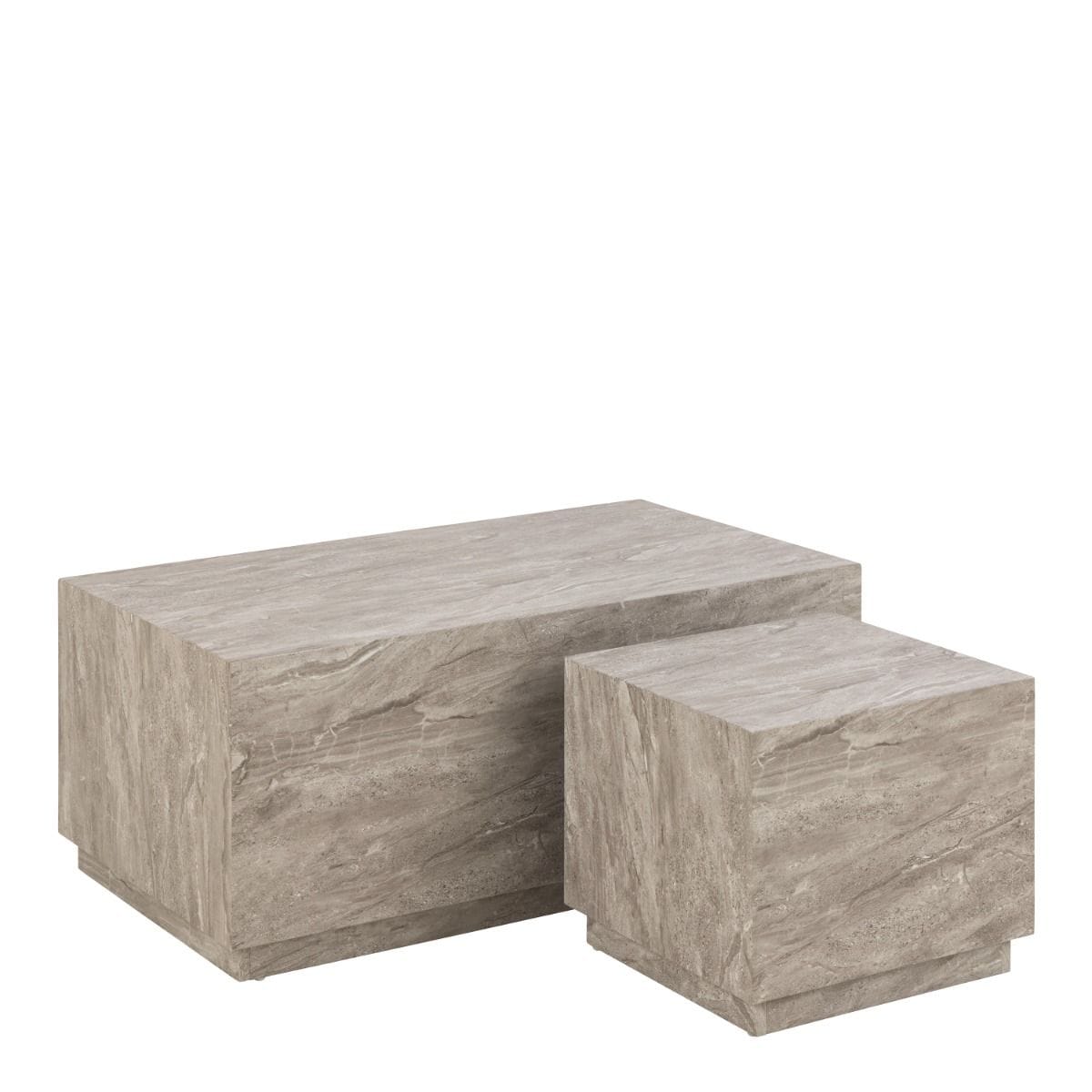 Coffee Table Dice Coffee Table Set in Grey Marble