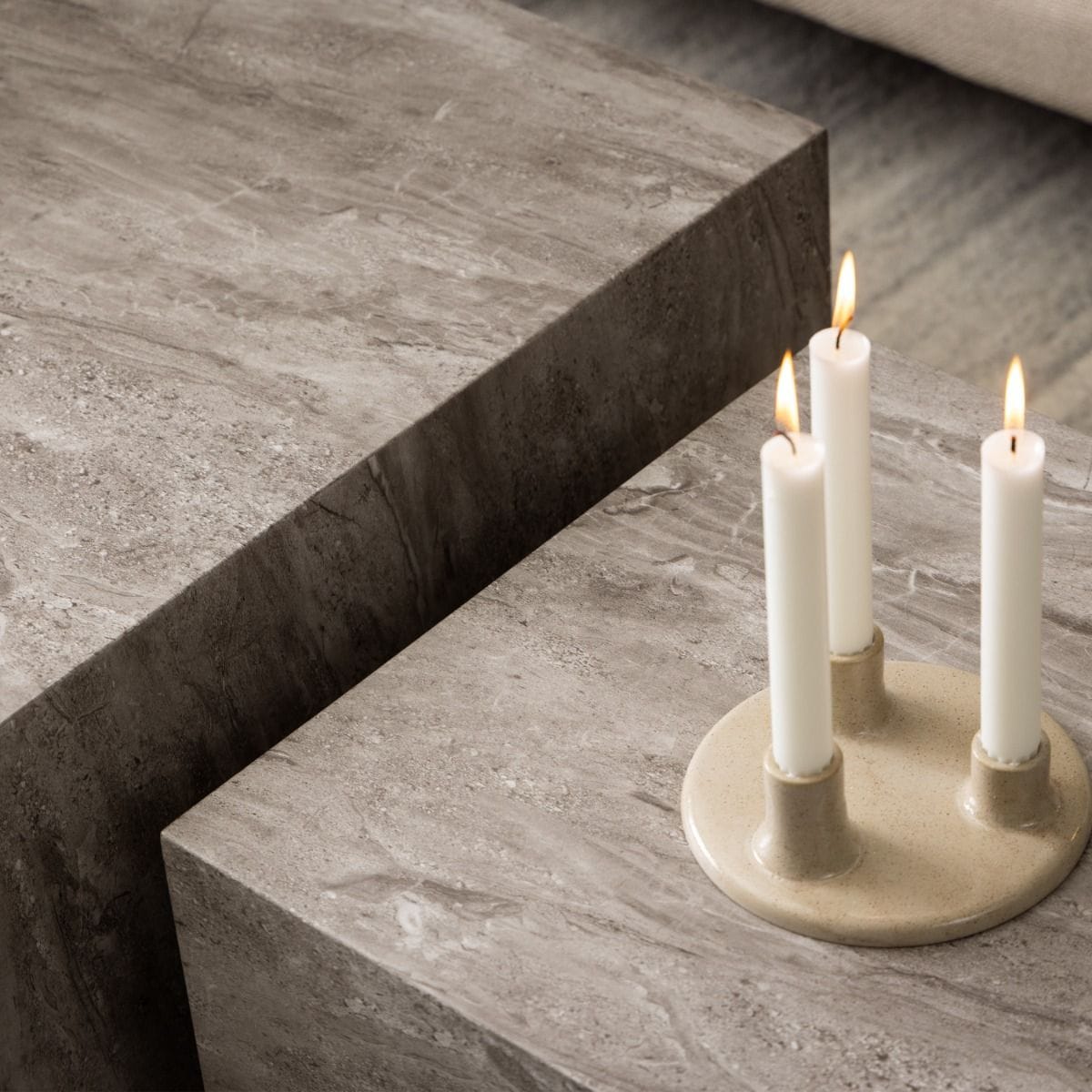 Coffee Table Dice Coffee Table Set in Grey Marble