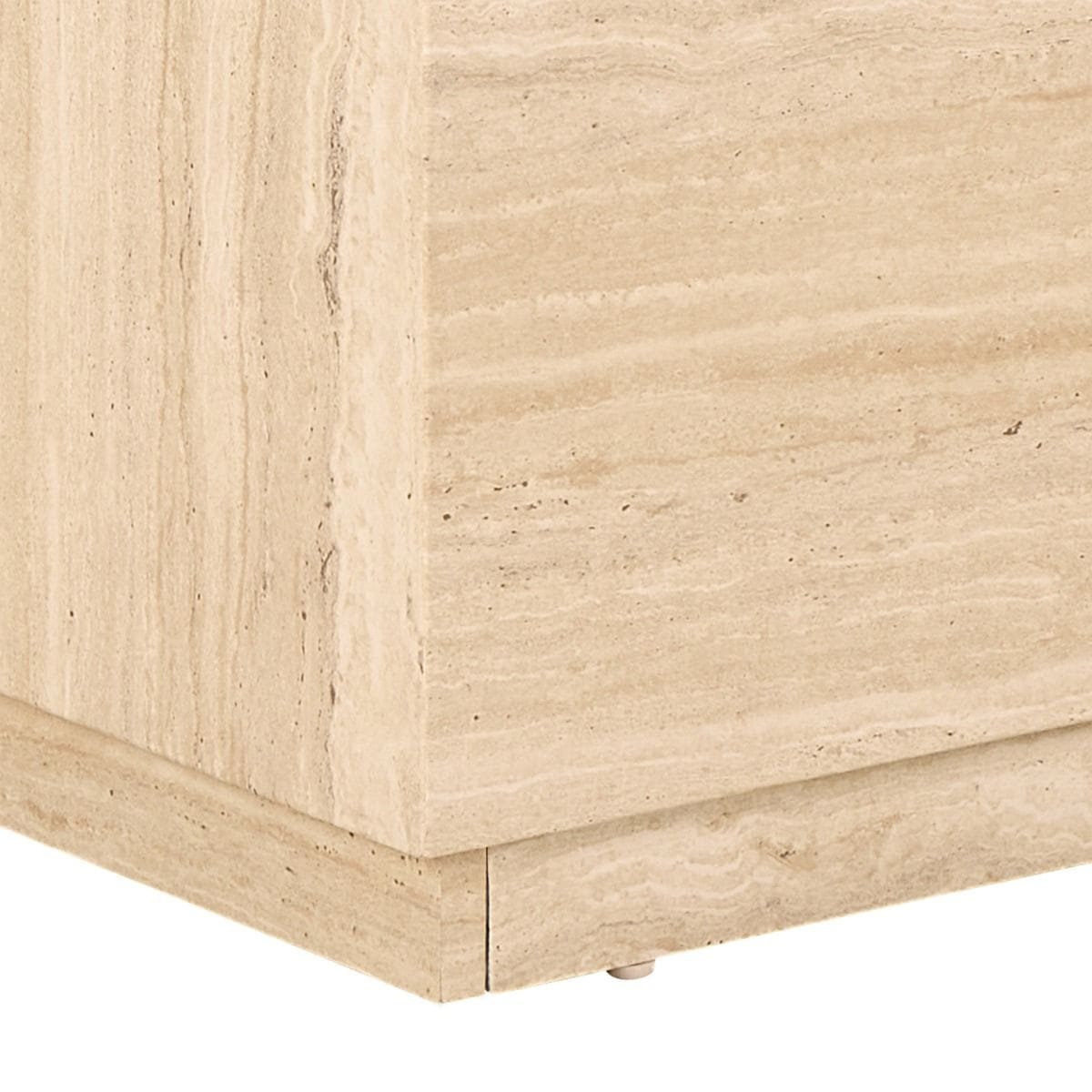 coffee table Dice Rectangular Coffee Table Set Travertine Finish Set of 2