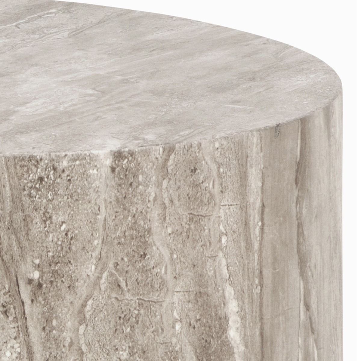 Coffee Table Dice Round Coffee Table Set in Grey Marble