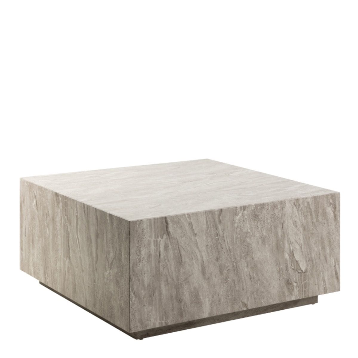 Coffee Table Dice Square Coffee Table in Grey Marble 90x90x42cm