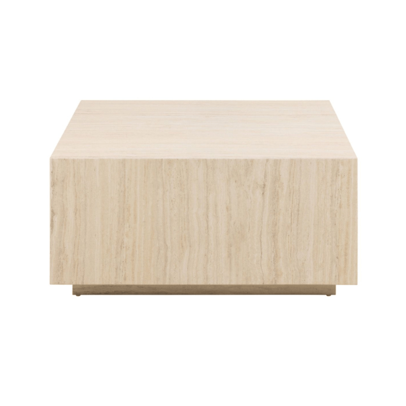 Coffee Table Dice Square Coffee Table in Light Travertine Effect 90x90x42cm