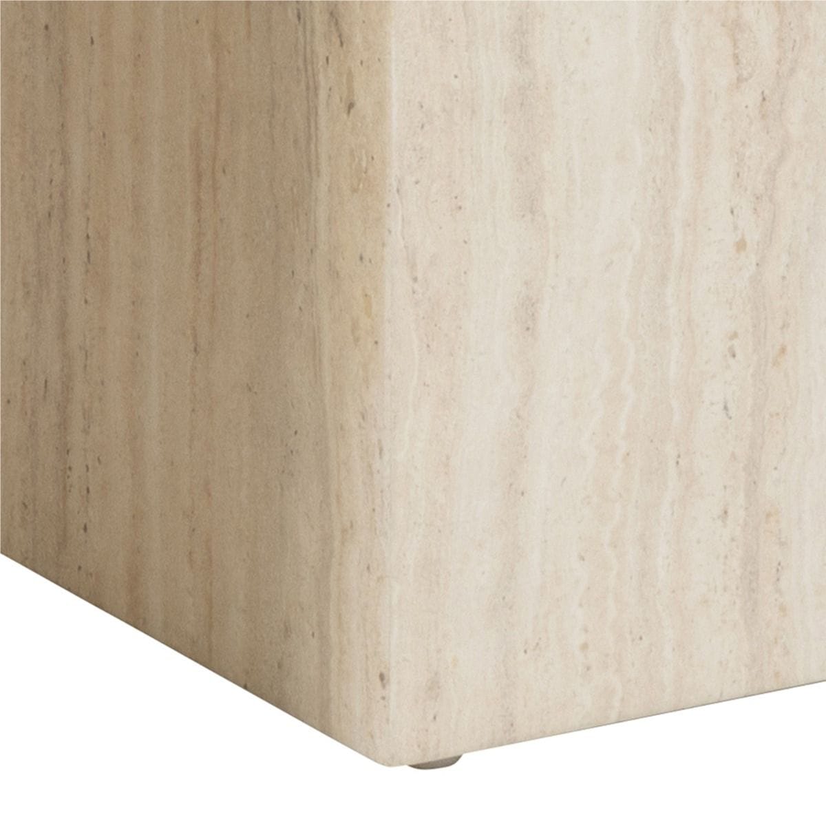 Coffee Table Dice Square Coffee Table Set in Light Travertine Effect