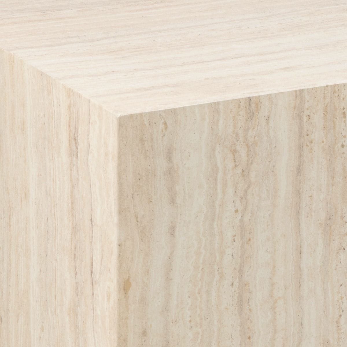 Coffee Table Dice Square Coffee Table Set in Light Travertine Effect