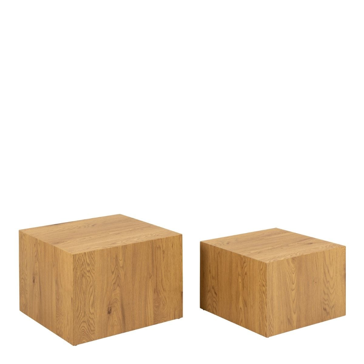 Coffee Table Dice Square Coffee Table Set in Oak Effect