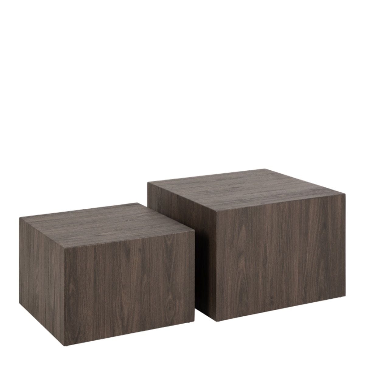 Coffee Table Dice Square Coffee Table Set in Smoked Ash