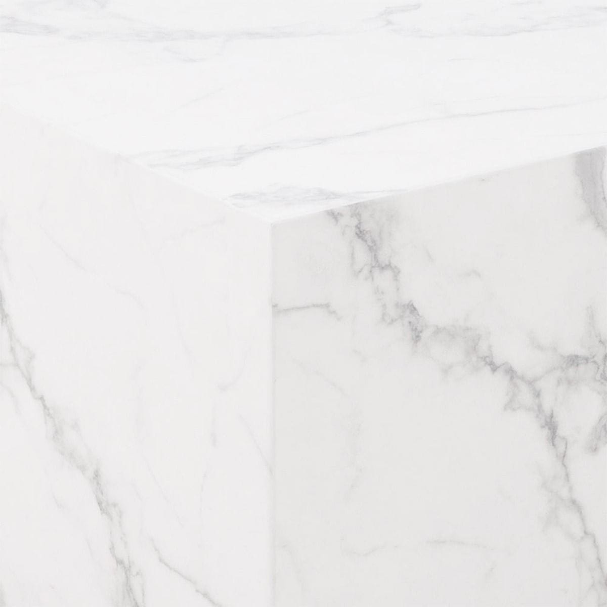 Coffee Table Dice Square Coffee Table Set in White Marble Carrara